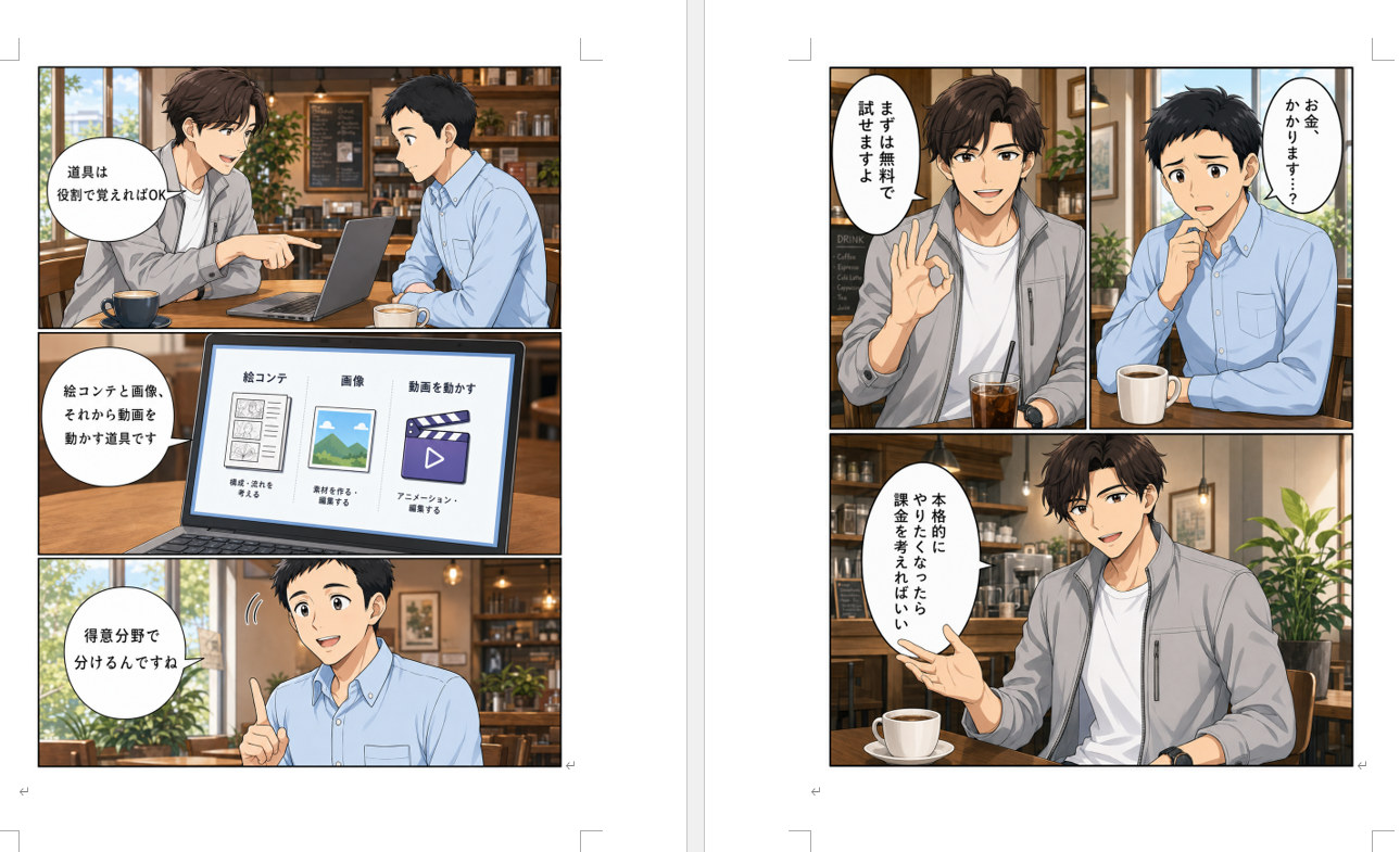 電子書籍の漫画入り誌面の見本