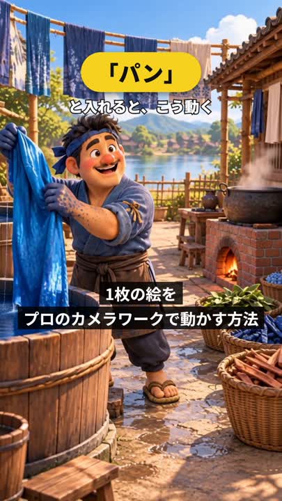 Instagram のリールの見本「1枚の絵をプロのカメラワークで動かす方法」
